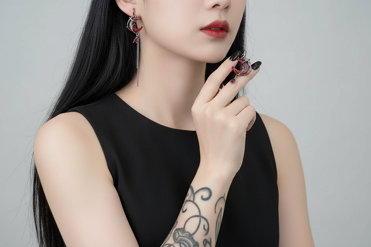 Scarlet Nocturne Earrings
